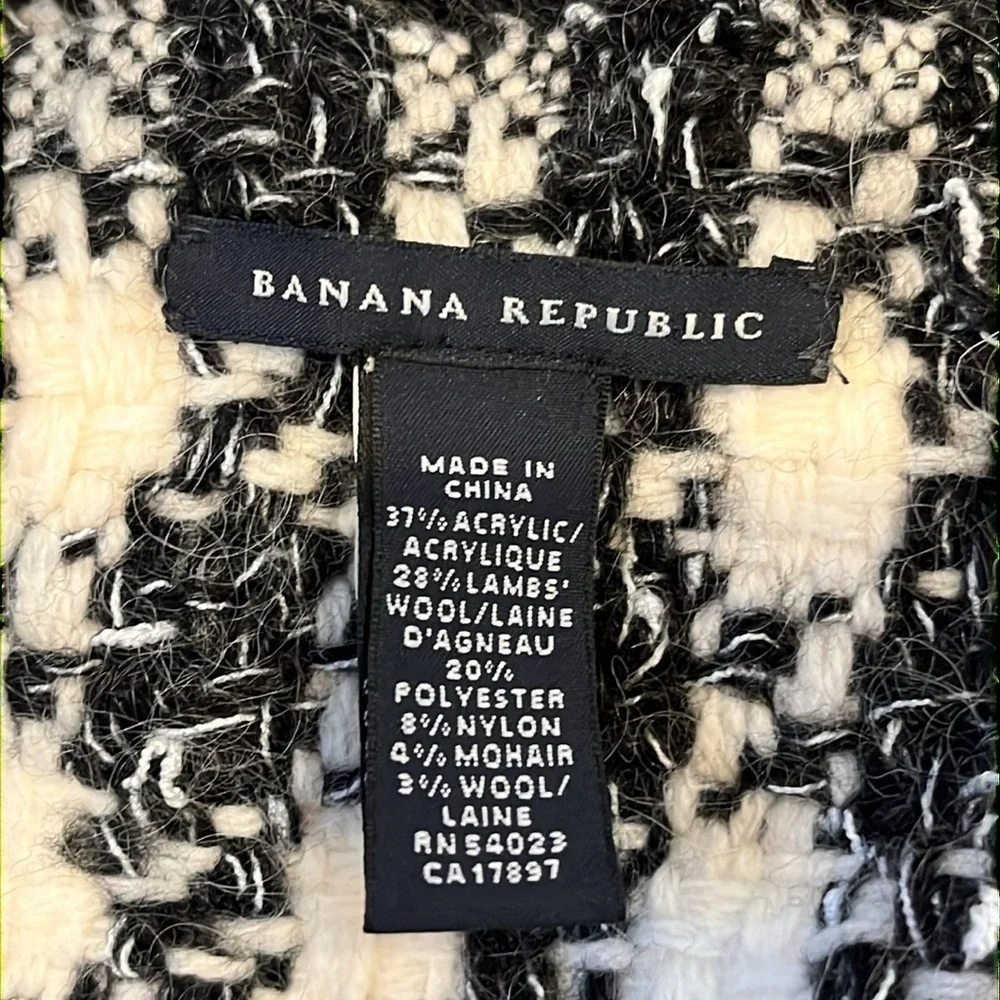 🚣 🥑Banana Republic Mohair Wool Knitted Scarf Thick Scarf Plaid
